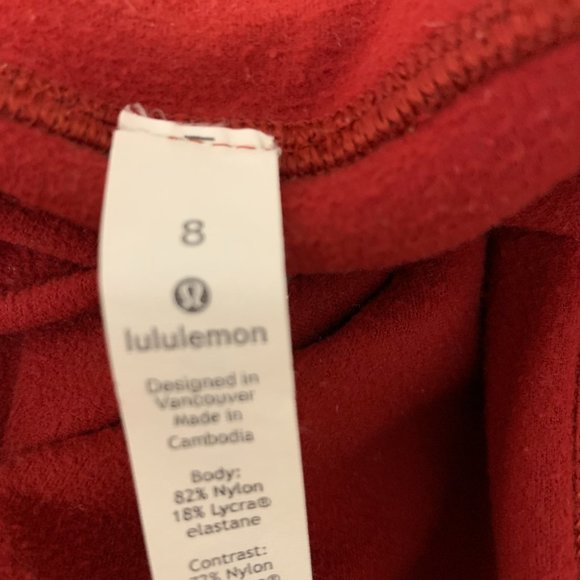 Lululemon Keep The Fleece Tight 28" Dark Sport Red leggings - Picture 8 of 9